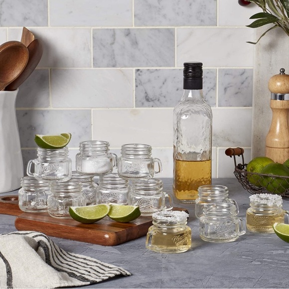 Mason Craft Clear Glass Shot Glasses 6 Piece Set 2 OZ Mason Jar Glasses. - Picture 2 of 8